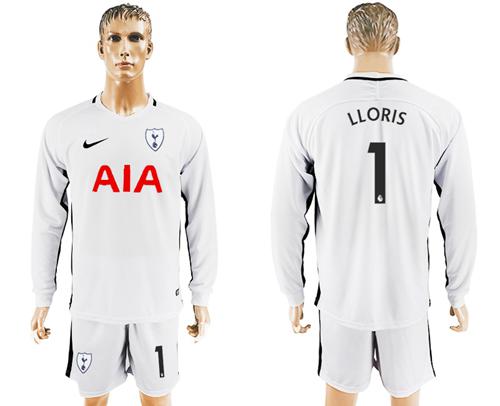 Tottenham Hotspur #1 LLORIS Home Long Sleeves Soccer Club Jersey
